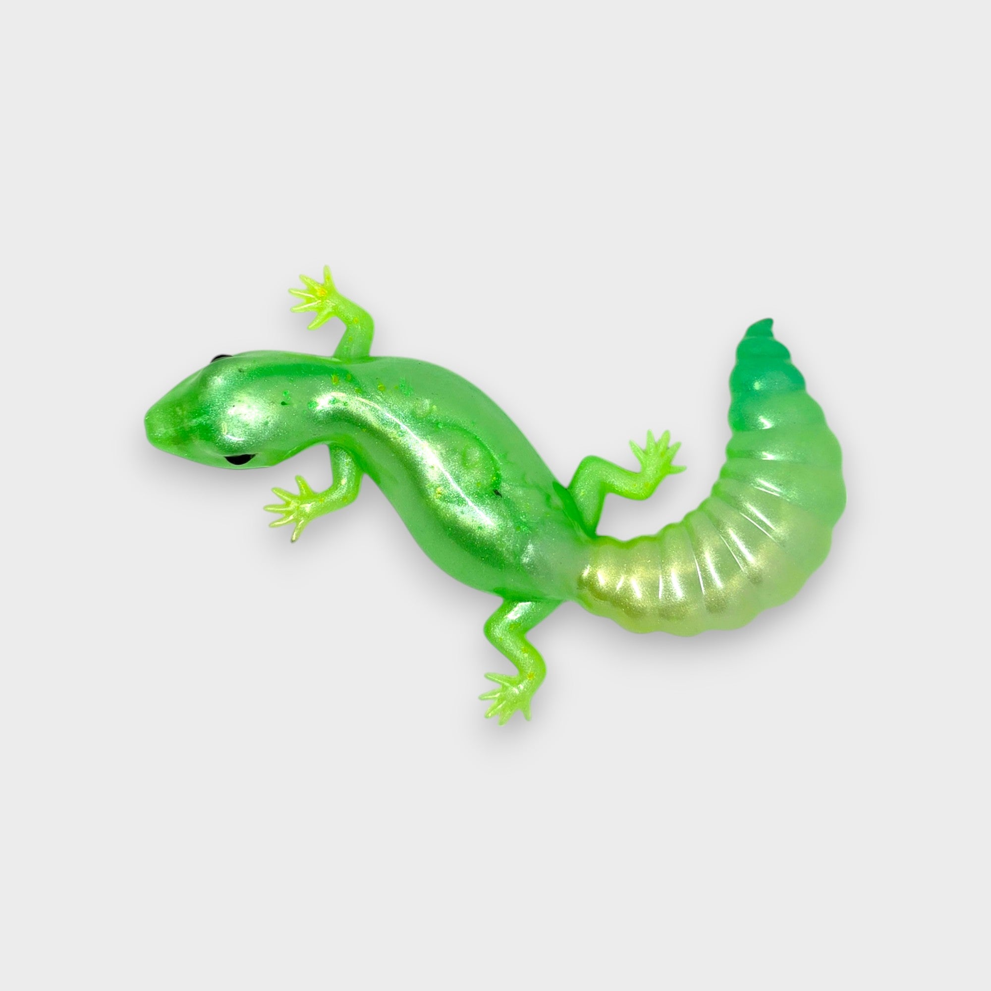 Lézard Gecko Vert Luminescent en Résine Époxy